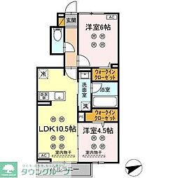 ラフィーユII 2LDKの間取図画像