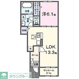 リオグランデ堤台 1LDKの間取図画像
