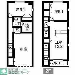 ノヴァンタノーヴェB棟 2LDKの間取図画像