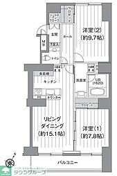 T'sgarden北柏2 2LDKの間取図画像