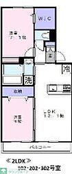 松戸市新松戸1丁目マンション 2LDKの間取図画像