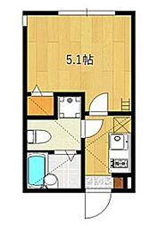 小田急小田原線 生田駅 徒歩4分の賃貸アパート 1階1Kの間取り