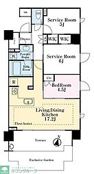 東急田園都市線 高津駅 徒歩11分の賃貸マンション 1階3LDKの間取り