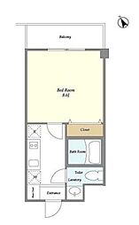 JR南武線 宿河原駅 徒歩8分の賃貸マンション 4階1Kの間取り