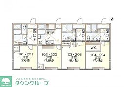 小田急小田原線 生田駅 徒歩10分の賃貸アパート 2階1Kの間取り
