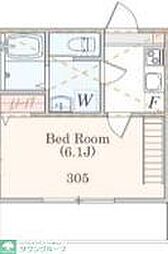 小田急小田原線 新百合ヶ丘駅 徒歩10分の賃貸アパート 3階1Kの間取り