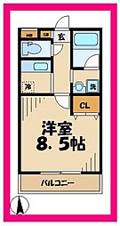 小田急小田原線 読売ランド前駅 徒歩3分の賃貸アパート 1階1Kの間取り