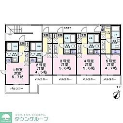 小田急小田原線 登戸駅 徒歩10分の賃貸アパート 3階1Kの間取り