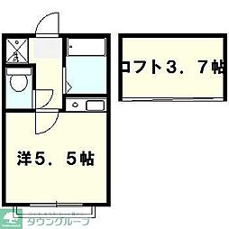 ガーラ梶ヶ谷B ワンルームの間取図画像