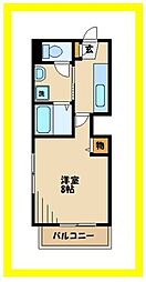 ハイムルーベザアル 1Kの間取図画像