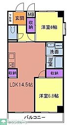 ディアコート・靜 3DKの間取図画像