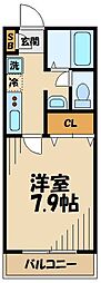 エクセルシオ2 1Kの間取図画像