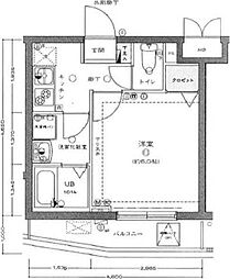 パークレガーロ百合ヶ丘 1Kの間取図画像