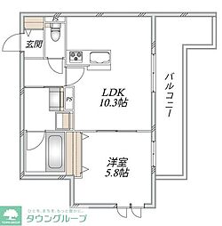 (仮称)新石川1丁目メゾン東棟 1LDKの間取図画像