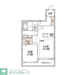 (仮称)中野島メゾン 1LDKの間取図画像