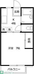 グリーンハイツ枡形 1Kの間取図画像