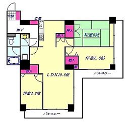 JR京浜東北・根岸線 川口駅 徒歩2分の賃貸マンション 10階3LDKの間取り