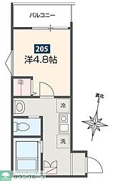 JR京浜東北・根岸線 西川口駅 徒歩12分の賃貸アパート 2階1Kの間取り