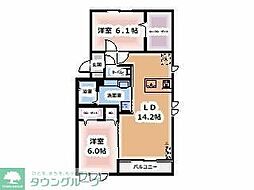 JR武蔵野線 東浦和駅 徒歩29分の賃貸アパート 2階2LDKの間取り
