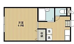 JR京浜東北・根岸線 川口駅 徒歩14分の賃貸アパート 1階ワンルームの間取り