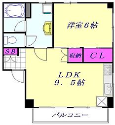 JR京浜東北・根岸線 川口駅 徒歩14分の賃貸マンション 3階1LDKの間取り