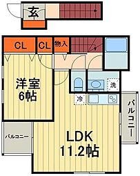 プランドールＫ 1階1LDKの間取り