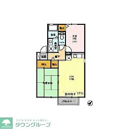 ナチュラルハウスＢ 2階2LDKの間取り