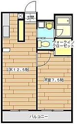 レルム 1階1LDKの間取り