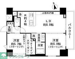 パークレーン川口 6階2LDKの間取り