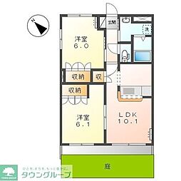 埼玉高速鉄道 戸塚安行駅 徒歩20分の賃貸アパート 1階2LDKの間取り