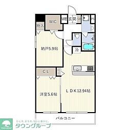 ＴＣＳ北浦和レジデンス 12階2LDKの間取り