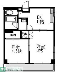 メゾンユリ 2階2DKの間取り