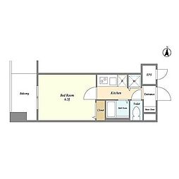 アクシーズタワー川口栄町I 7階1Kの間取り