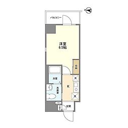 アクシーズグランデ蕨IV 6階1Kの間取り