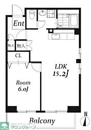 リバーサイドＭＡＫＩＢＡ 6階1LDKの間取り