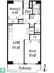 リバーサイドＭＡＫＩＢＡ 1階2LDKの間取り