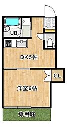 埼玉高速鉄道 南鳩ヶ谷駅 徒歩15分の賃貸アパート 1階1DKの間取り
