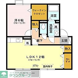 ニューソレイユ 2階1LDKの間取り