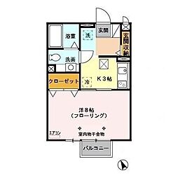 JR埼京線 武蔵浦和駅 徒歩11分の賃貸アパート 1階1Kの間取り