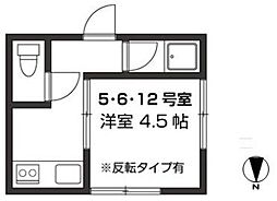 第1みゆきハイツ 1階1Kの間取り