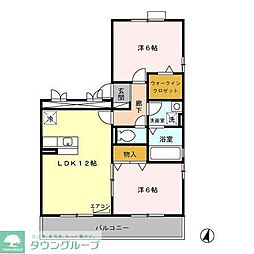 ジャーマン・アイリス2 2LDKの間取図画像