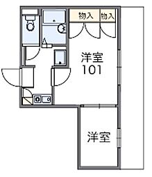 レオパレスツーエイト 2Kの間取図画像