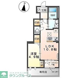 アドニス 1LDKの間取図画像