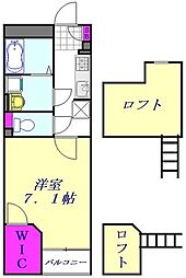 レオネクストセレーノ 1Kの間取図画像