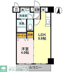 南越谷しののめ住宅 1LDKの間取図画像