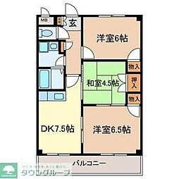 アメジスト東川口 3DKの間取図画像