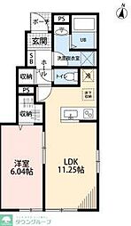 リーブルファイン緑区中野田 1LDKの間取図画像