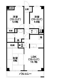 パレスアゼリア 3LDKの間取図画像