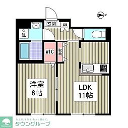 MQuarto川口 1Kの間取図画像