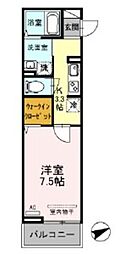 エンペラーB 1Kの間取図画像